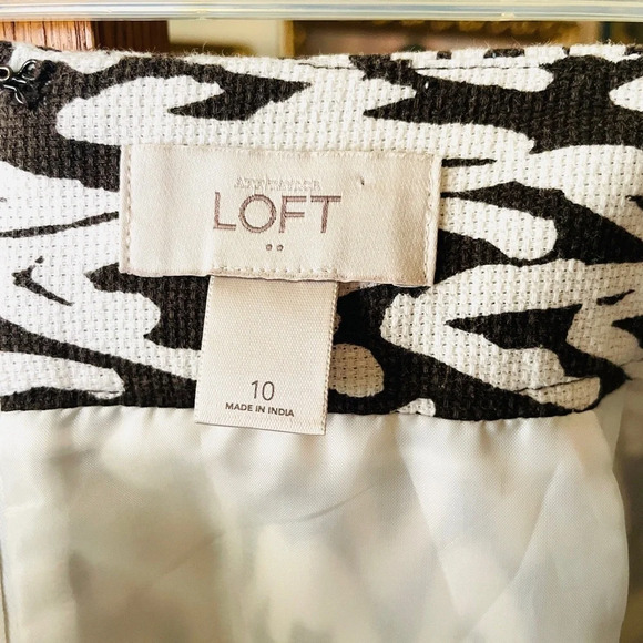 LOFT women’s textured contemporary abstract pencil skirt SZ 10 black white - Picture 9 of 10
